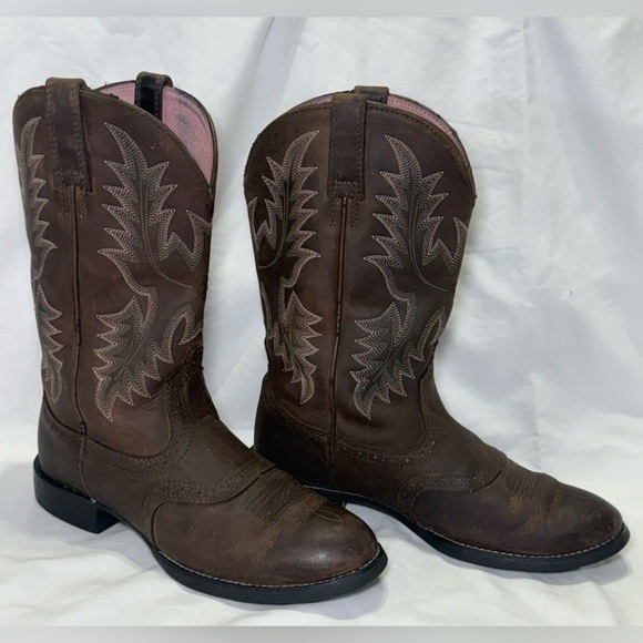 Ariat Shoes - Ariat Fatbaby Heritage Stockman Western Boots Brown Leather Womens 8B 10001605